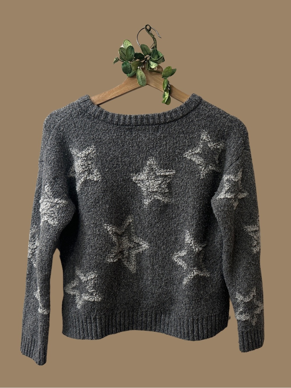 PINK ROSE Charcoal Star Sweater SIZE XL 16 (GIRL’S) Gift Gray Layer Weekend